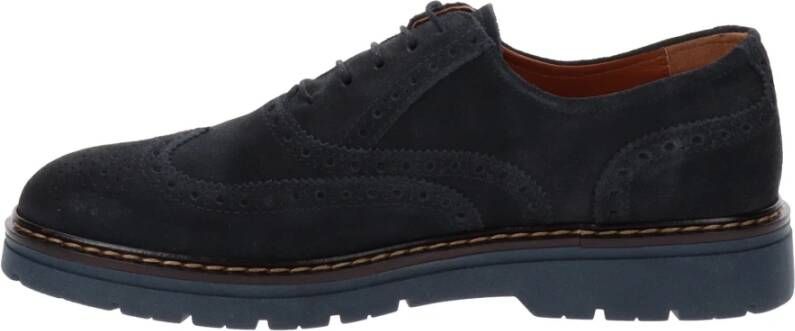 Nerogiardini Heren leren veterschoenen Blue Heren