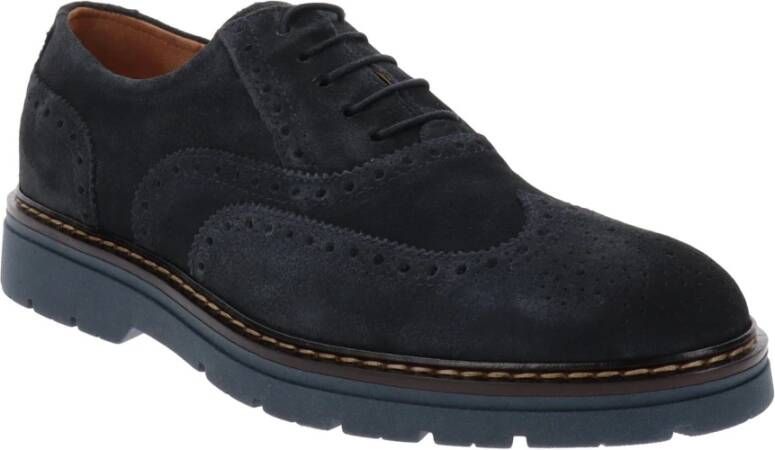 Nerogiardini Heren leren veterschoenen Blue Heren