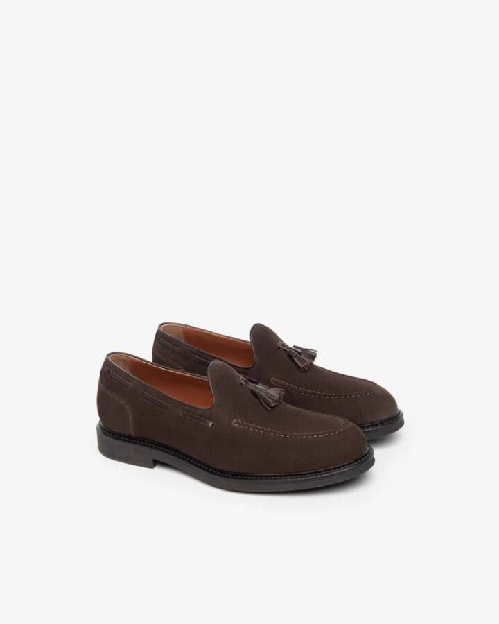 Nerogiardini Heren Suède Loafers met Kwastjes Brown Heren