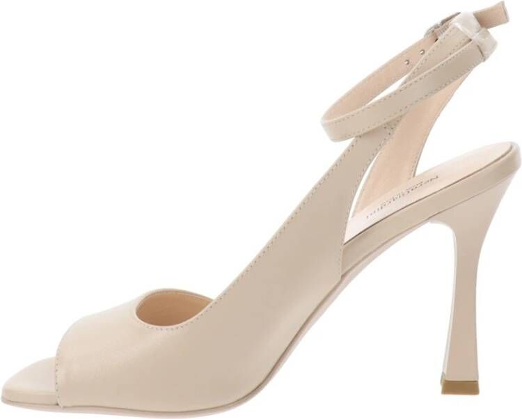 Nerogiardini Hoge hak leren sandalen voor vrouwen Beige Dames