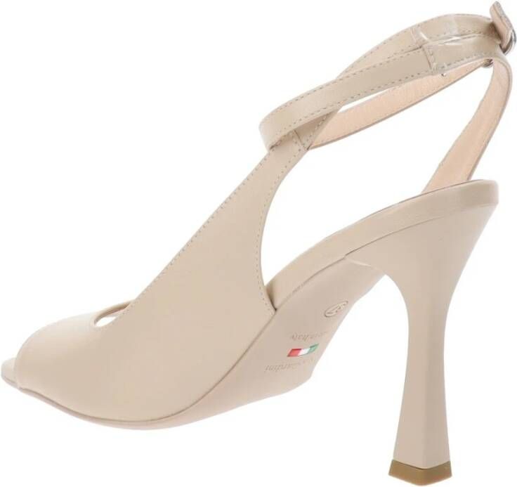 Nerogiardini Hoge hak leren sandalen voor vrouwen Beige Dames