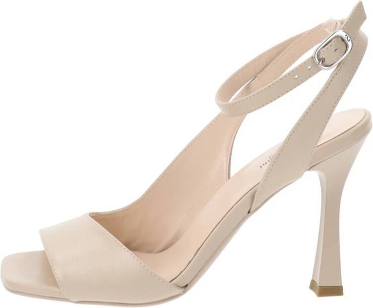 Nerogiardini Hoge hak leren sandalen voor vrouwen Beige Dames