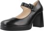 Nerogiardini Zwarte leren blokhak schoenen Black Dames - Thumbnail 6