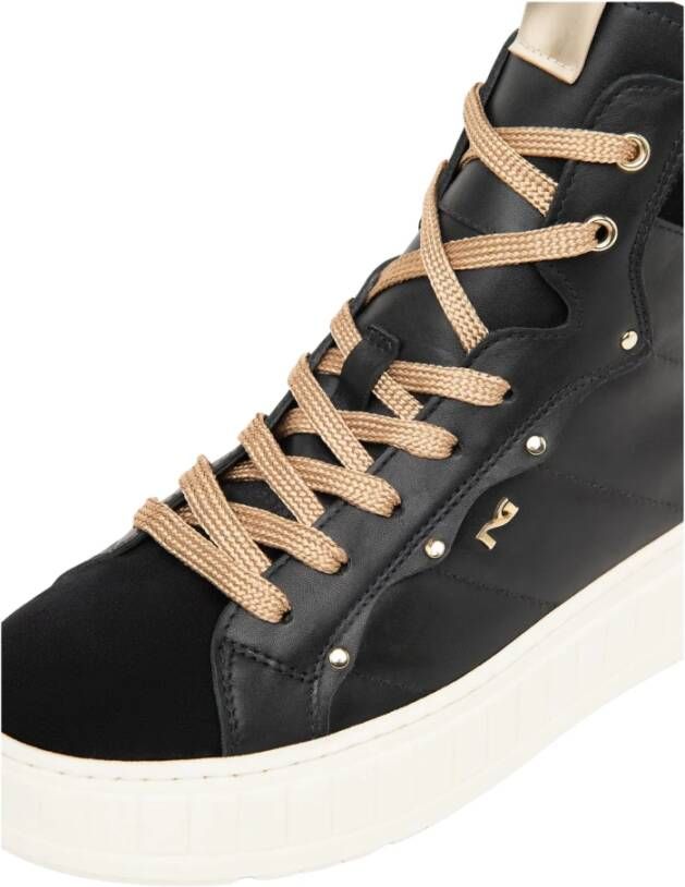 Nerogiardini Hoge Top Veterschoenen met Zijrits Black Dames