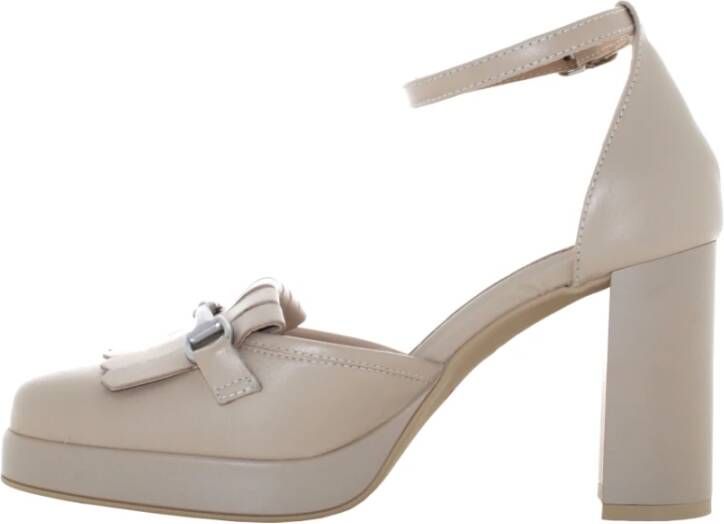 Nerogiardini Hoogwaardige leren hakken Beige Dames