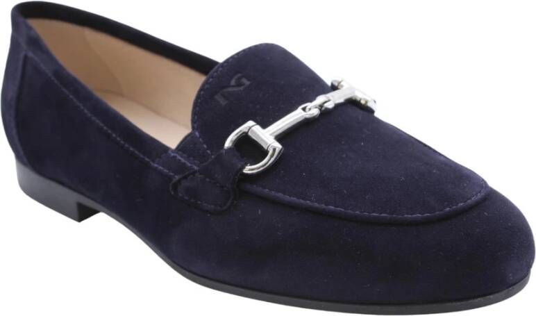 Nerogiardini Stijlvolle Moccasin Loafers Blue Dames