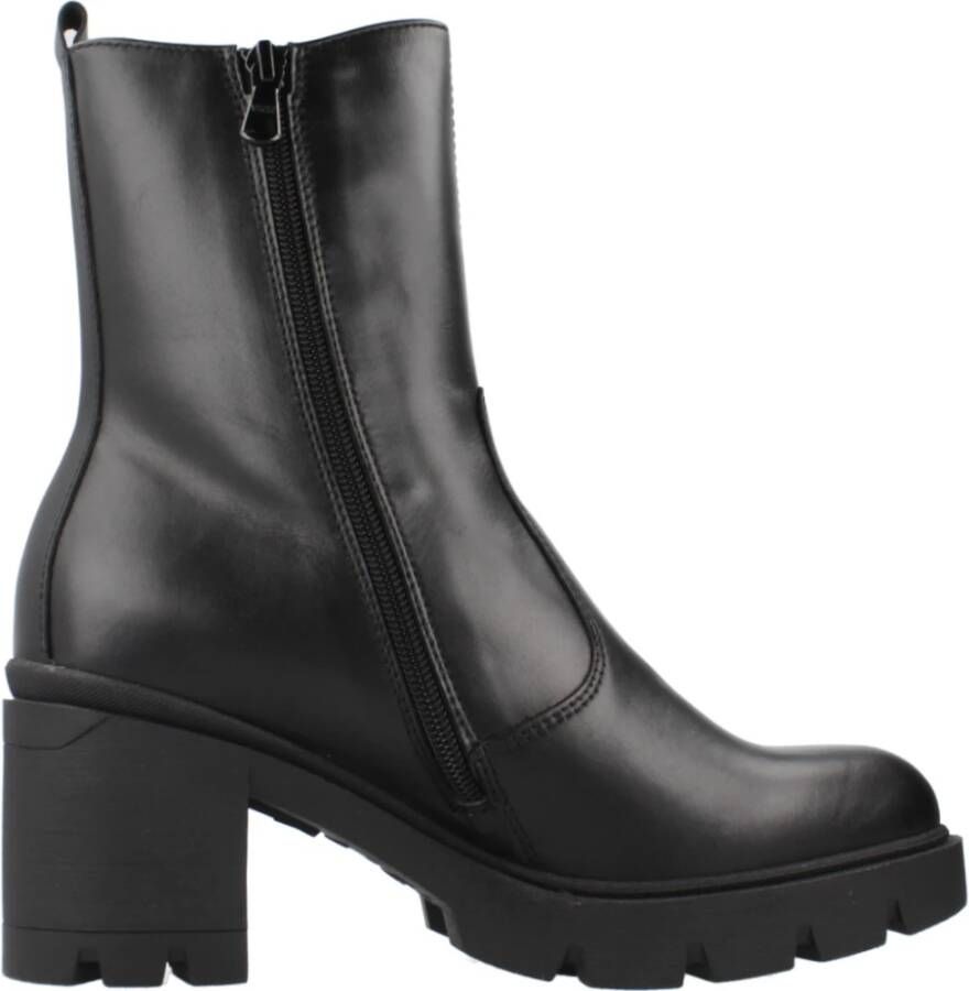 Nerogiardini Klassieke Chelsea Boots met Blokhak Black Dames