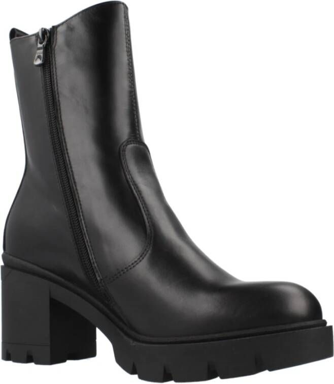 Nerogiardini Klassieke Chelsea Boots met Blokhak Black Dames