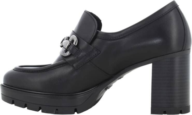 Nerogiardini Klassieke dames loafers met hak Black Dames