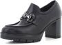 Nerogiardini Zwarte leren loafers met metalen klem Black Dames - Thumbnail 12