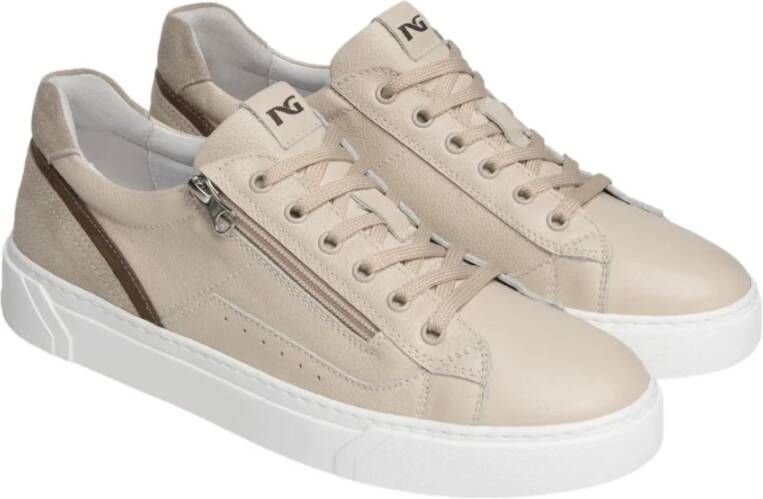 Nerogiardini Lage Sneakers Beige Heren