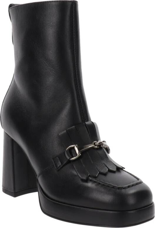 Nerogiardini Leren Dames Enkellaarsjes Stijlvol Comfort Black Dames