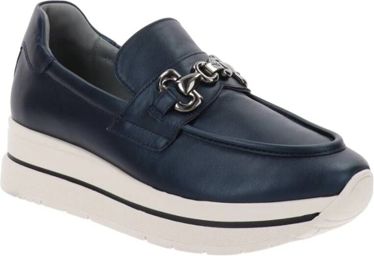 Nerogiardini Leren Dames Loafers Blue Dames