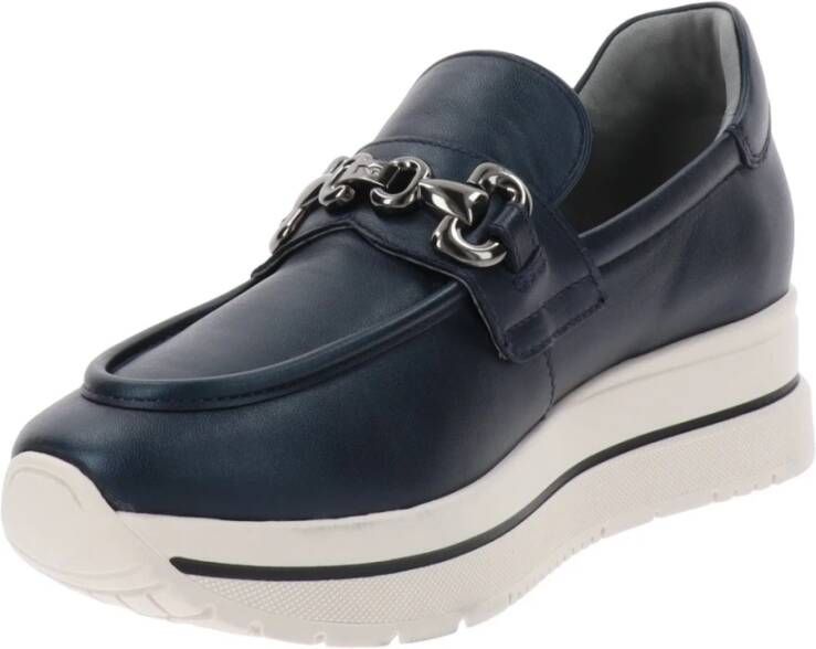 Nerogiardini Leren Dames Loafers Blue Dames