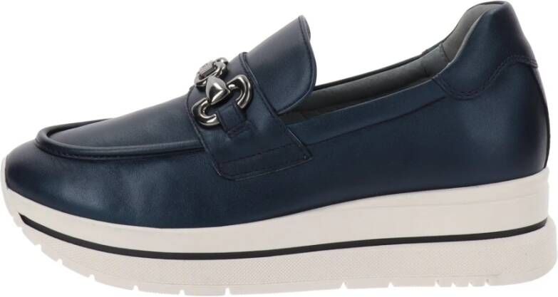 Nerogiardini Leren Dames Loafers Blue Dames