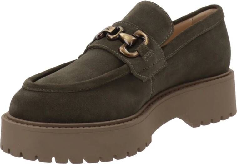 Nerogiardini Leren Dames Loafers Elegant Comfortabel Green Dames