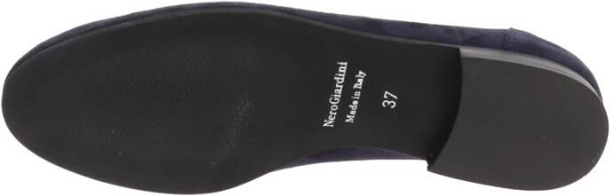 Nerogiardini Leren Dames Loafers Slip-On Stijl Blue Dames