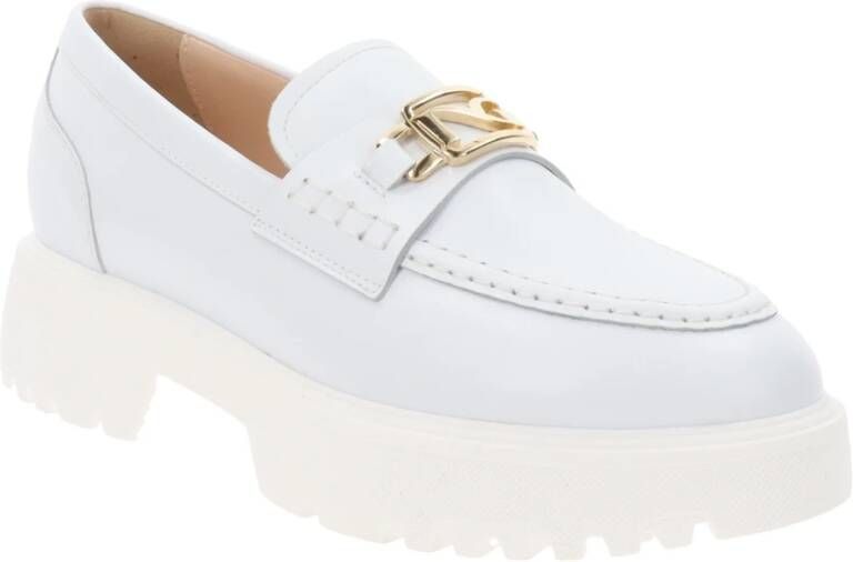 Nerogiardini Leren Dames Loafers Slip-On Stijl White Dames