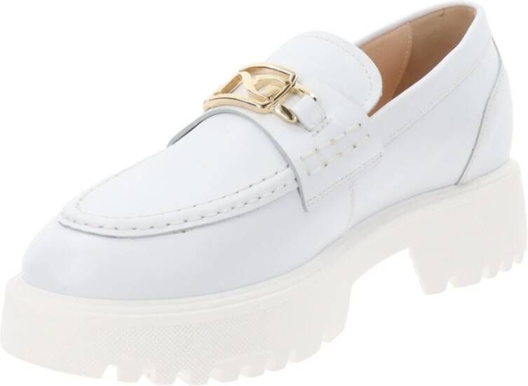 Nerogiardini Leren Dames Loafers Slip-On Stijl White Dames