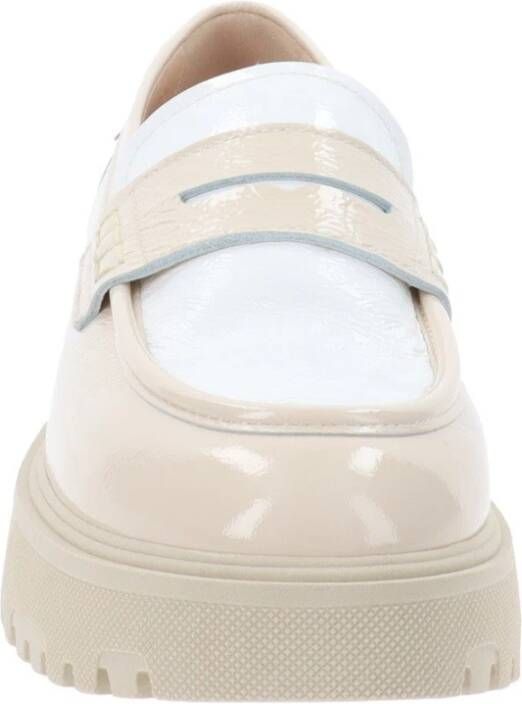 Nerogiardini Leren Dames Loafers Stijlvol Comfortabel Beige Dames