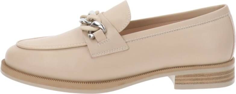 Nerogiardini Leren Dames Mocassins Beige Dames