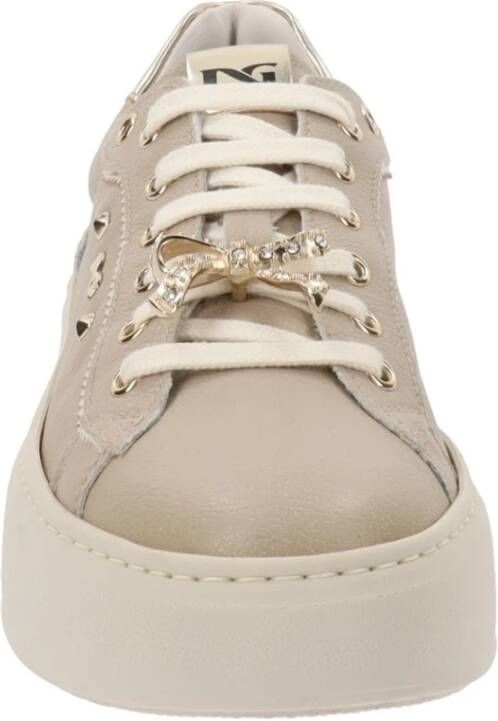 Nerogiardini Leren Dames Sneakers Comfort Stijl Beige Dames