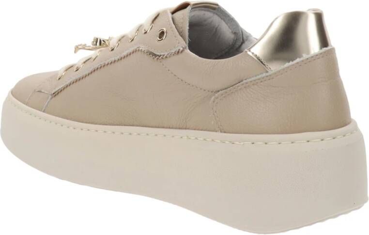 Nerogiardini Leren Dames Sneakers Comfort Stijl Beige Dames