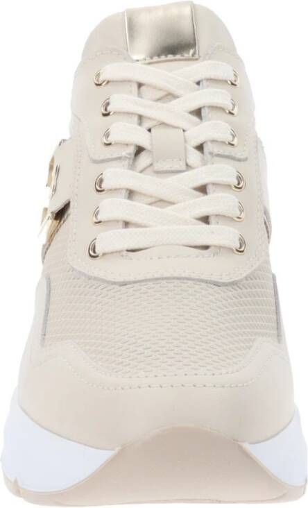 Nerogiardini Leren Dames Sneakers met Vetersluiting Beige Dames