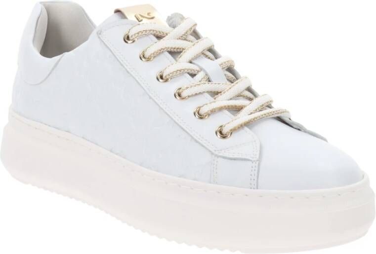 Nerogiardini Leren Dames Sneakers met Vetersluiting White Dames