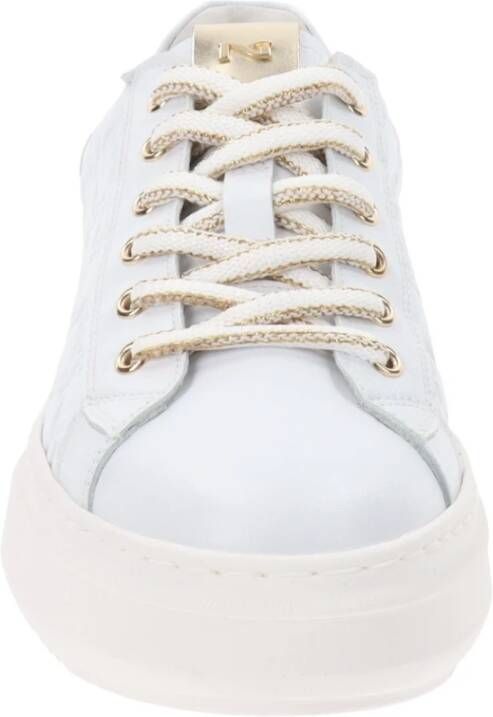 Nerogiardini Leren Dames Sneakers met Vetersluiting White Dames