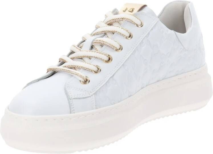 Nerogiardini Leren Dames Sneakers met Vetersluiting White Dames