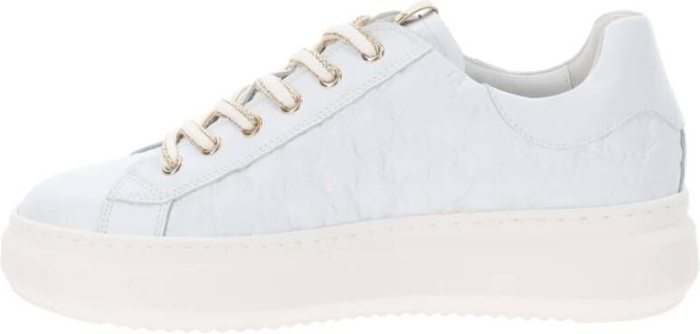 Nerogiardini Leren Dames Sneakers met Vetersluiting White Dames