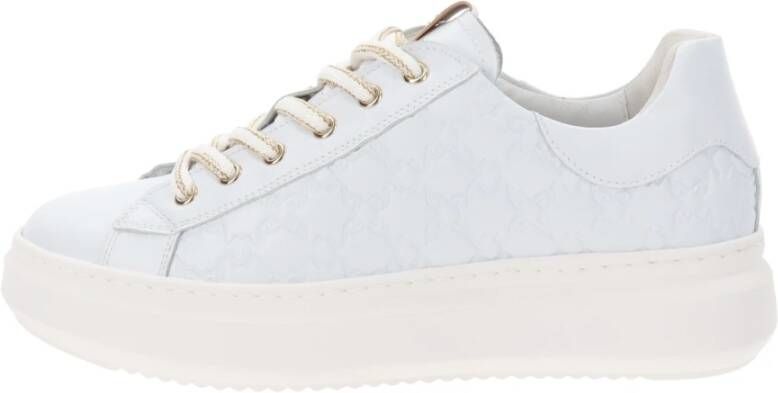 Nerogiardini Leren Dames Sneakers met Vetersluiting White Dames