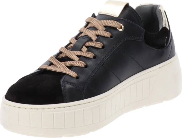 Nerogiardini Leren Dames Sneakers Modern en veelzijdig Black Dames