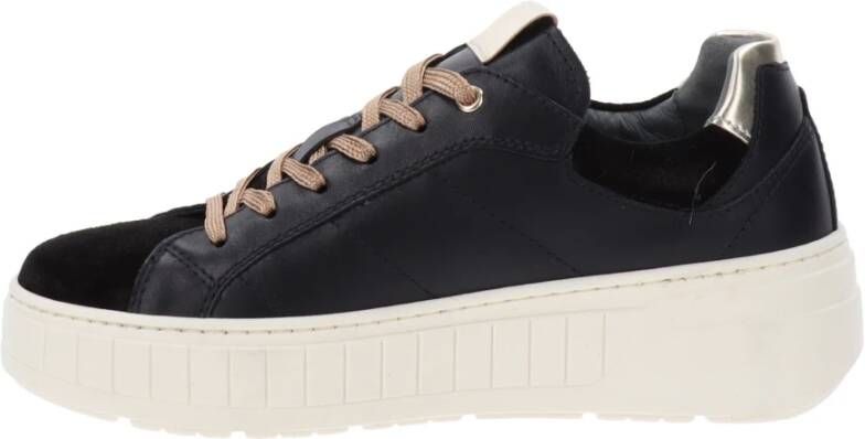 Nerogiardini Leren Dames Sneakers Modern en veelzijdig Black Dames