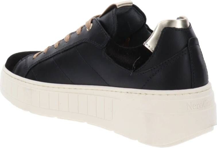 Nerogiardini Leren Dames Sneakers Modern en veelzijdig Black Dames