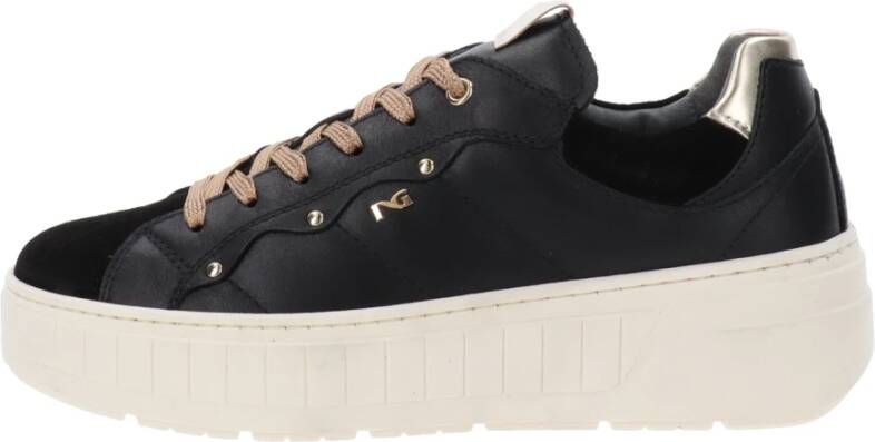 Nerogiardini Leren Dames Sneakers Modern en veelzijdig Black Dames