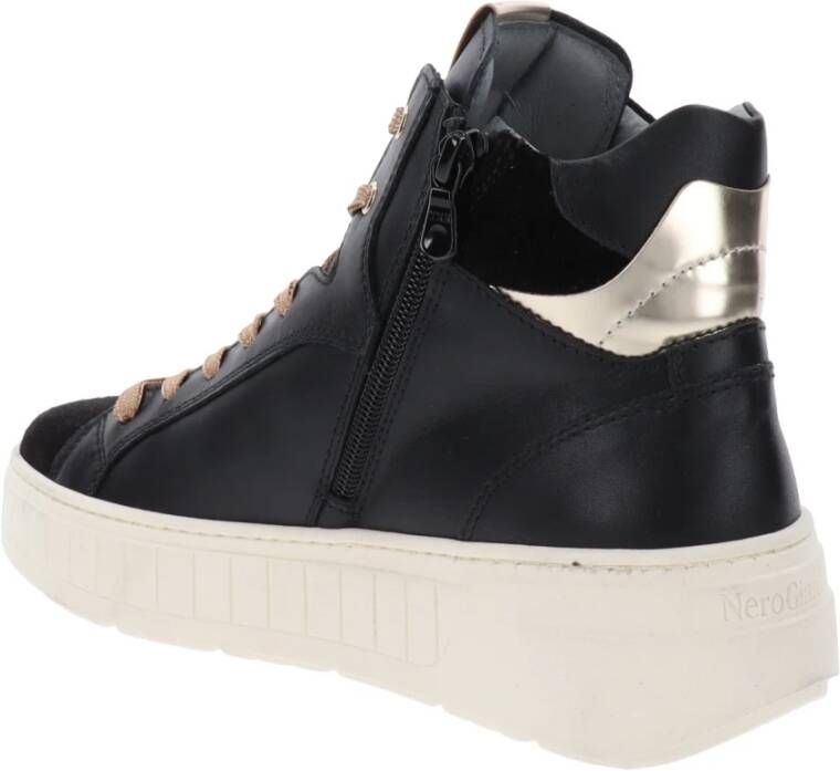 Nerogiardini Leren Dames Sneakers Modern Veelzijdig Black Dames