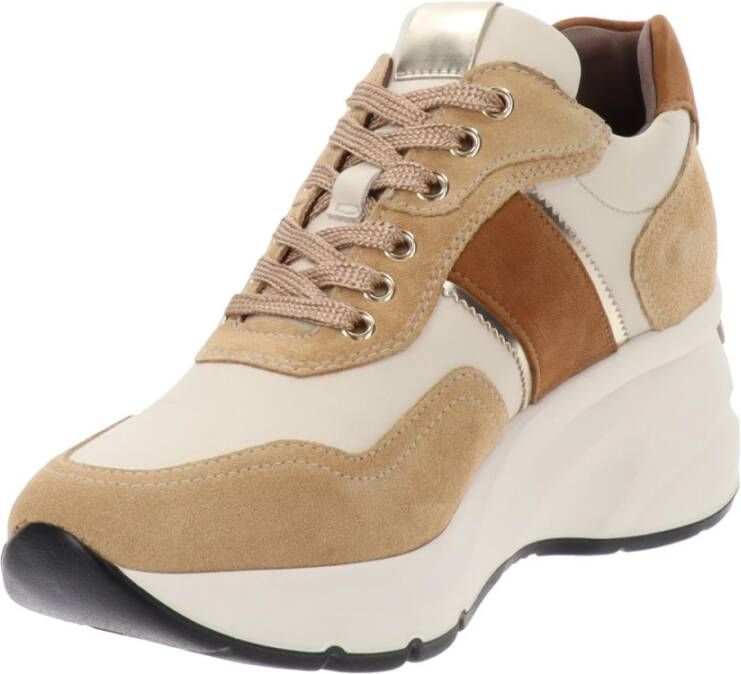 Nerogiardini Leren Dames Sneakers Stijlvol Comfortabel Brown Dames