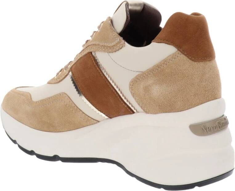 Nerogiardini Leren Dames Sneakers Stijlvol Comfortabel Brown Dames