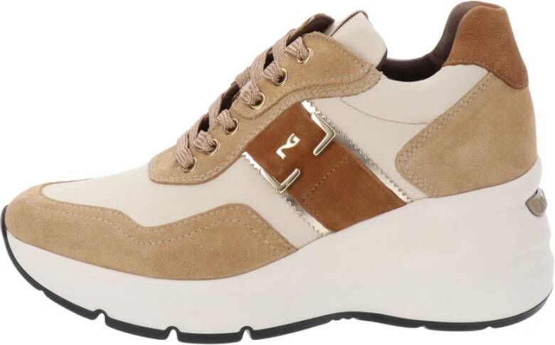 Nerogiardini Leren Dames Sneakers Stijlvol Comfortabel Brown Dames