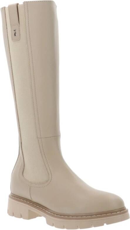 Nerogiardini Leren Dameslaarzen Stijlvol Comfort Beige Dames