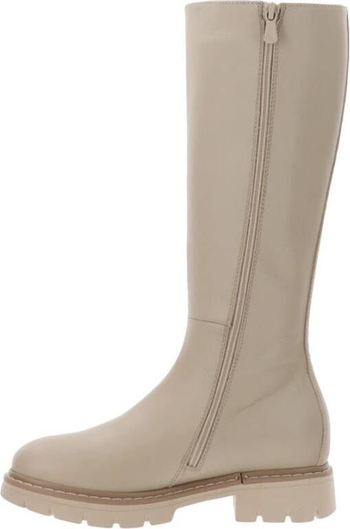 Nerogiardini Leren Dameslaarzen Stijlvol Comfort Beige Dames