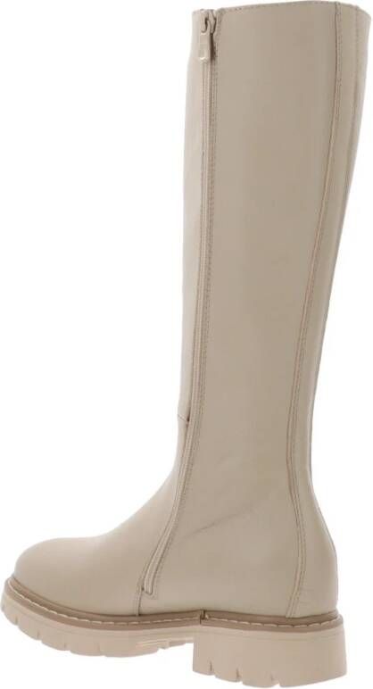 Nerogiardini Leren Dameslaarzen Stijlvol Comfort Beige Dames