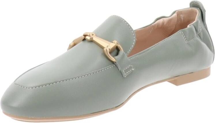 Nerogiardini Leren Damesloafers Stijlvol Comfortabel Green Dames