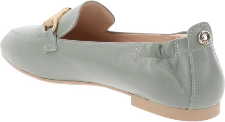 Nerogiardini Leren Damesloafers Stijlvol Comfortabel Green Dames