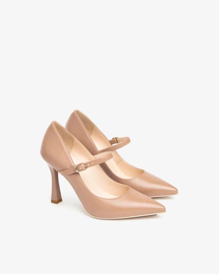 Nerogiardini Leren damesschoenen met gesp Beige Dames