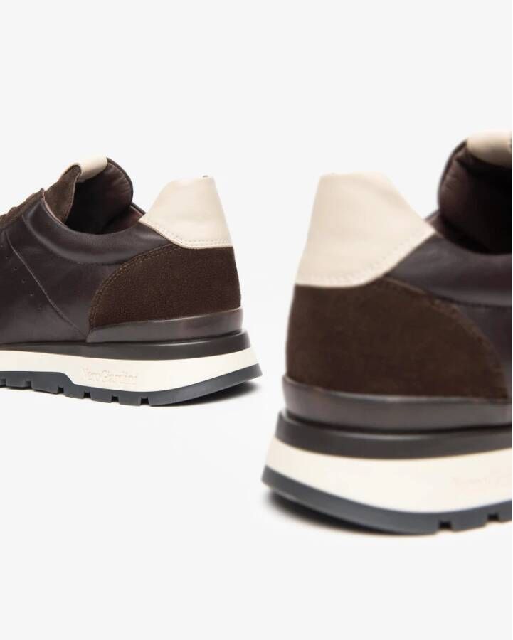 Nerogiardini Leren en suède sneakers donkerbruin Brown Heren