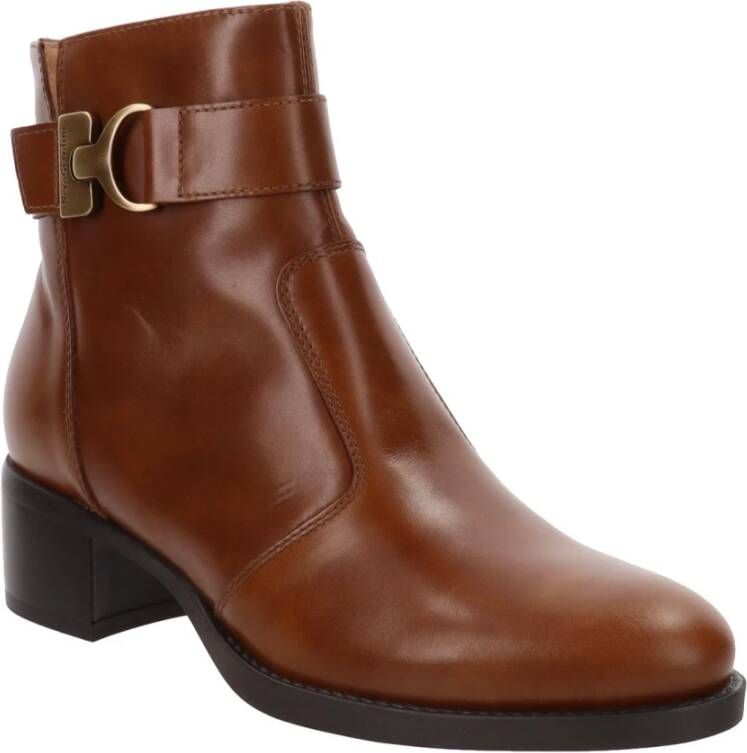 Nerogiardini Leren Enkellaarzen Elegant Kwaliteit Stijl Brown Dames