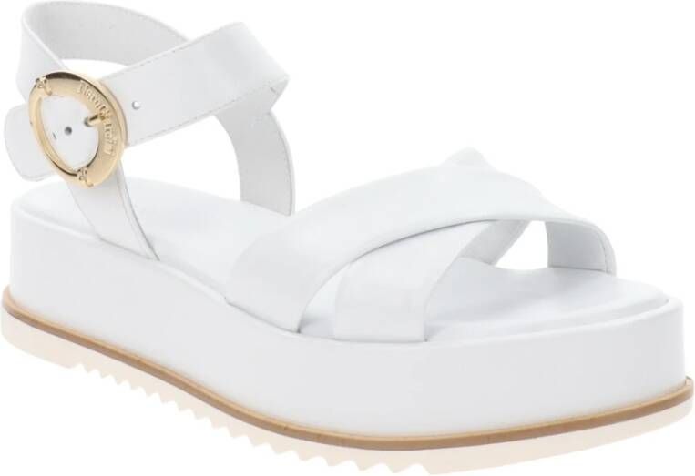 Nerogiardini Leren Gesp Sandalen White Dames